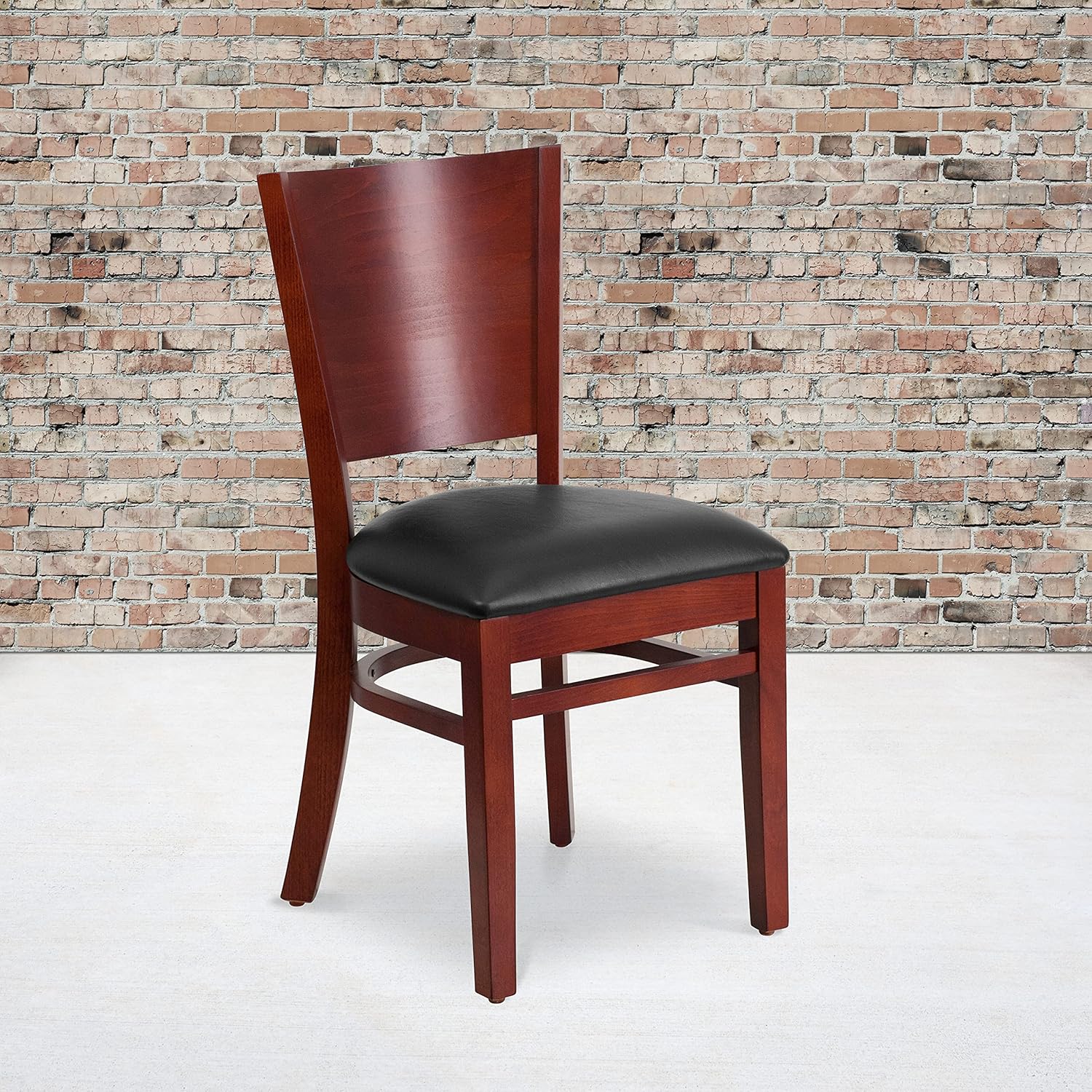 Flash Furniture Lacey Series Solid Back Mahogany Wood Restaurant Chair
