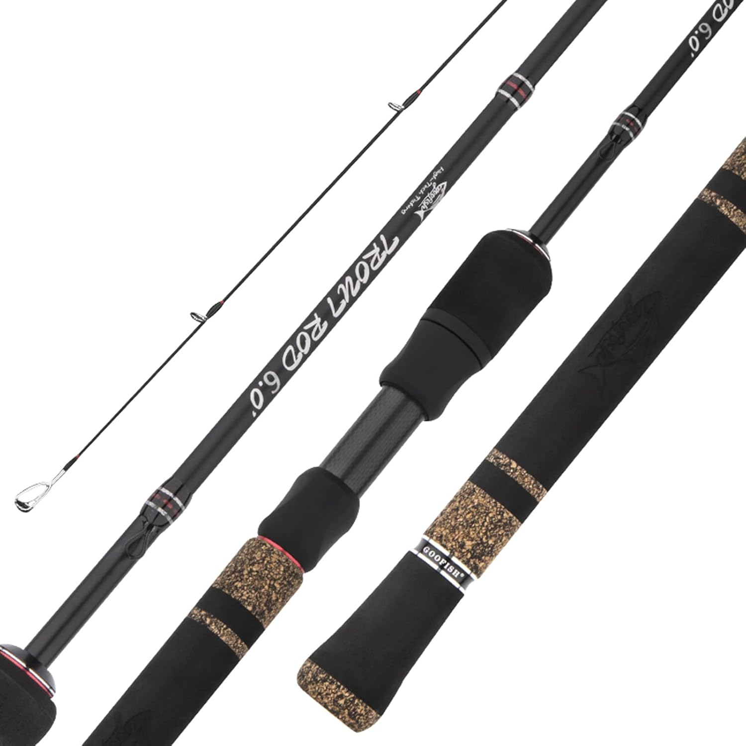 GOOFISH&reg; Solid Nano Blank Series，Lightweight Ultra Light Spinning Fishing Rod,6.0'(180cm) Fuji Setting Two Tip Action Trout Rods