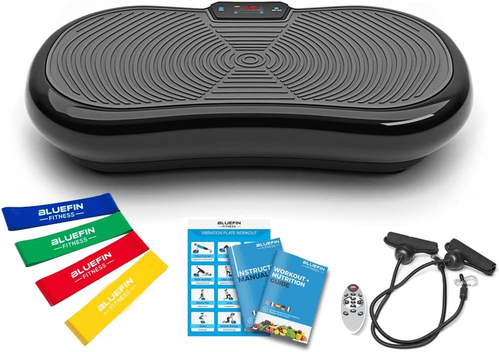 Bluefin Fitness Vibration Platform | Ultra Slim | Built-in Bluetooth Speakers | Silent Drive Motor | Ideal for Toning and Weight Loss Machine