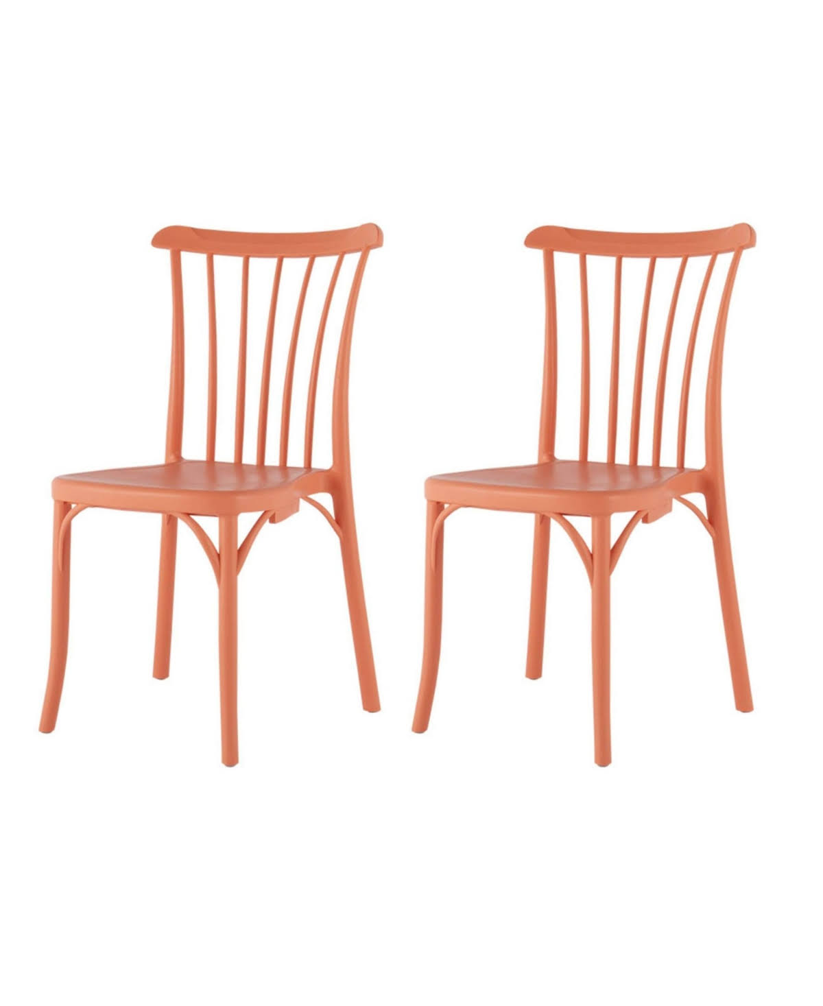 Lagoon Stackable Rio Dining Chair, Set of 2 - Coral