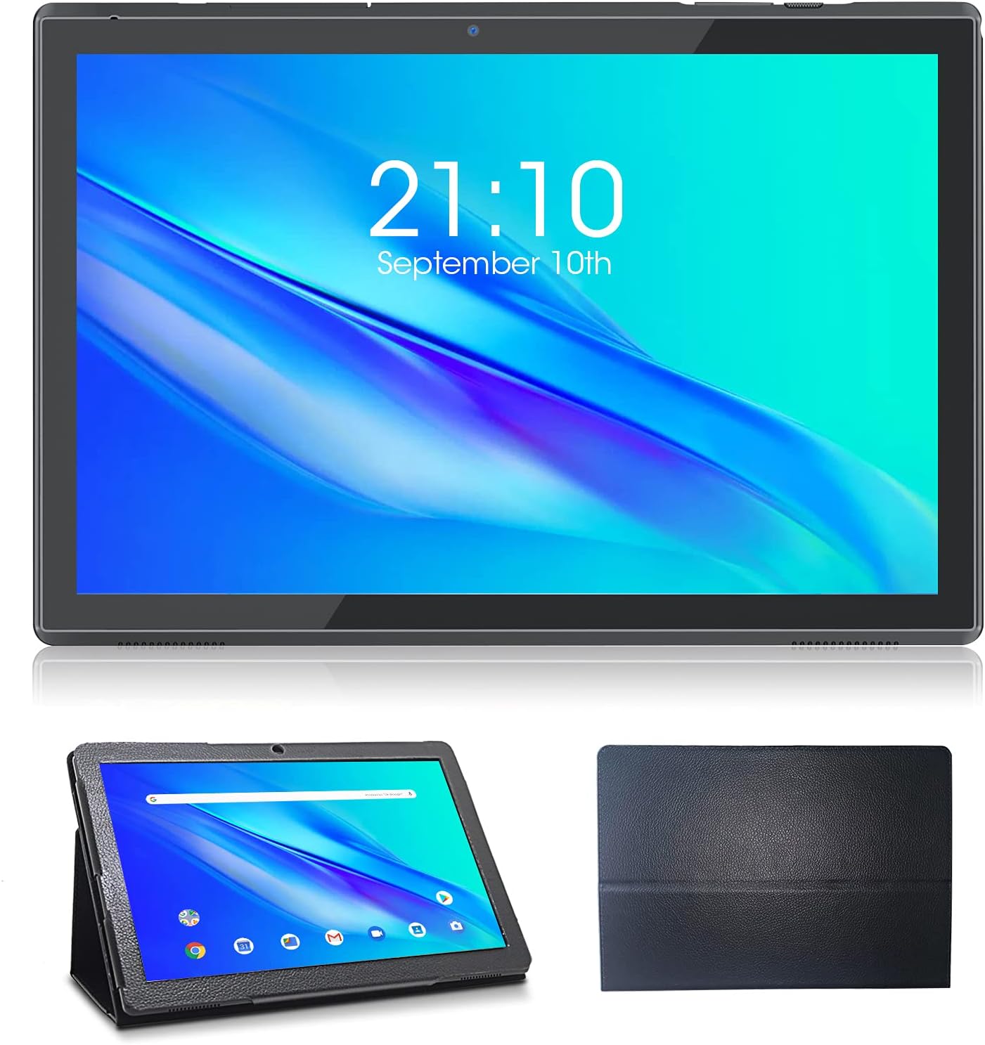 10 Inch Tablet with Case, Android 10 Tablets (GMS Certified), 3GB RAM 32GB ROM, WiFi Tablet with 5MP+8MP Dual Camera,1.6 GHz Quad-Core Processor and Dual Box Speakers (Black)