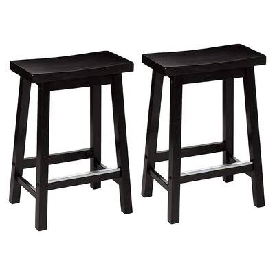 Amartya Solid Wood 24'' Counter Stool Red Barrel Studio Color: Black