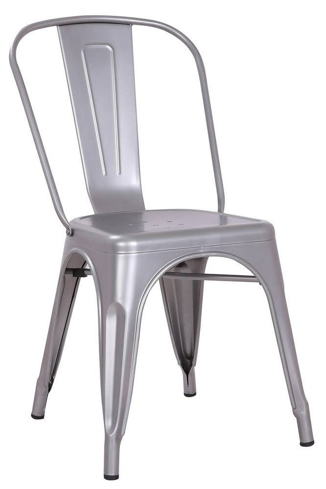 Cole 2 Distressed Matte Gray Metal Side Chairs by AC Pacific