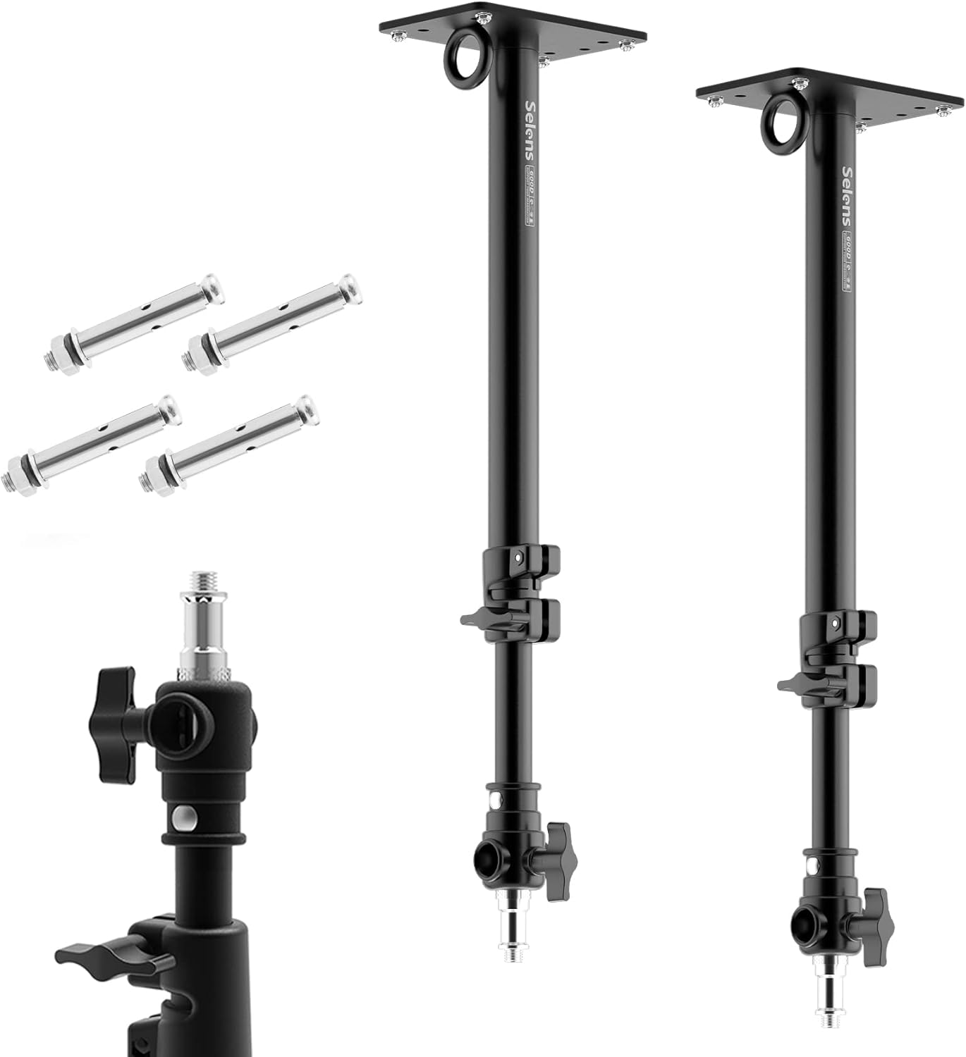 Selens Photography Wall Camera Mount Boom Arm, Ceiling Wall Mount Up to 22inch for Photo Video Studio Strobe Light, Softbox, Overhead with 3/8 1/4 Thread, 2 Pack Pack of 2