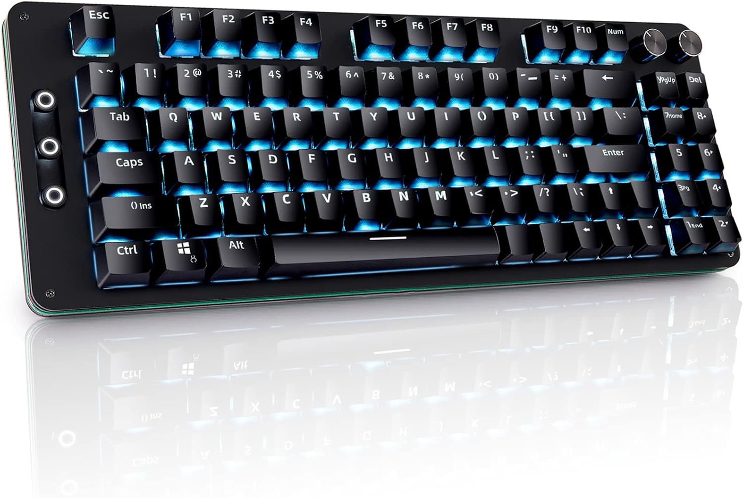 Koolertron Programmable Mechanical Keyboard,Wired Gaming Keypad-Gateron Red Switch&Blue Backlit-88 Programmable Keys Tools Keypad-24 Macro Keys-ABS Keycaps-Onboard Memory for PC Gamer Computer