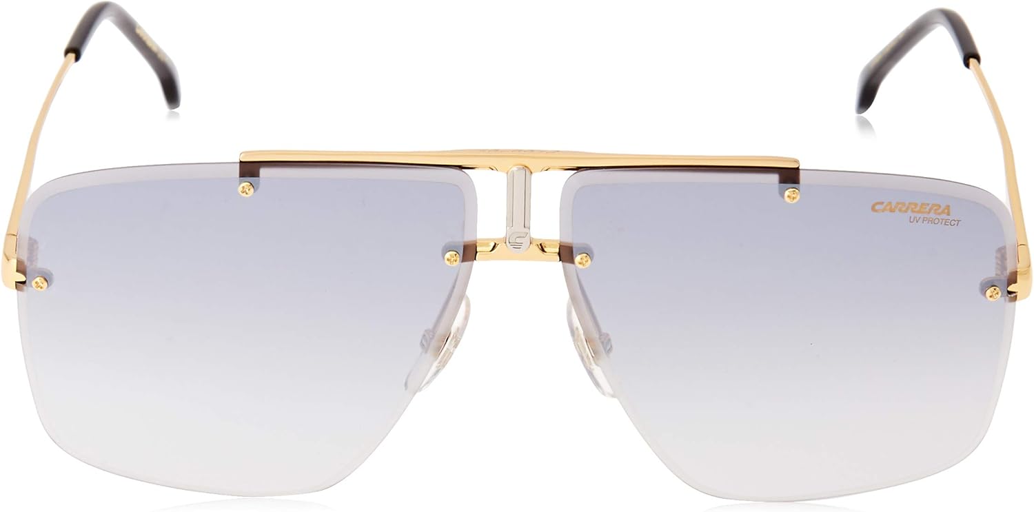 Carrera 1016/S Sunglasses CA1016S-0RHL-IC-6411 - Gold/Black Frame, Gray Mirror Shaded Silver