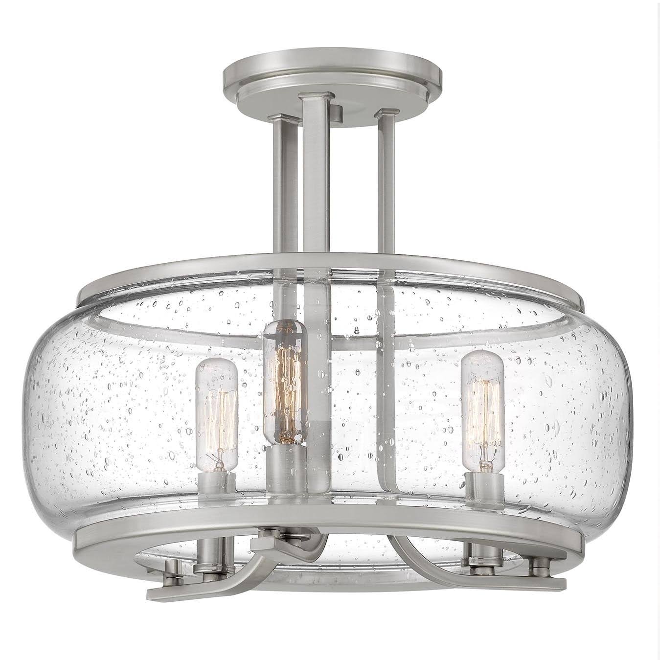 Quoizel Lighting PRUS1714MBK Pruitt Semi-Flush Mount 3 Light Matte Black