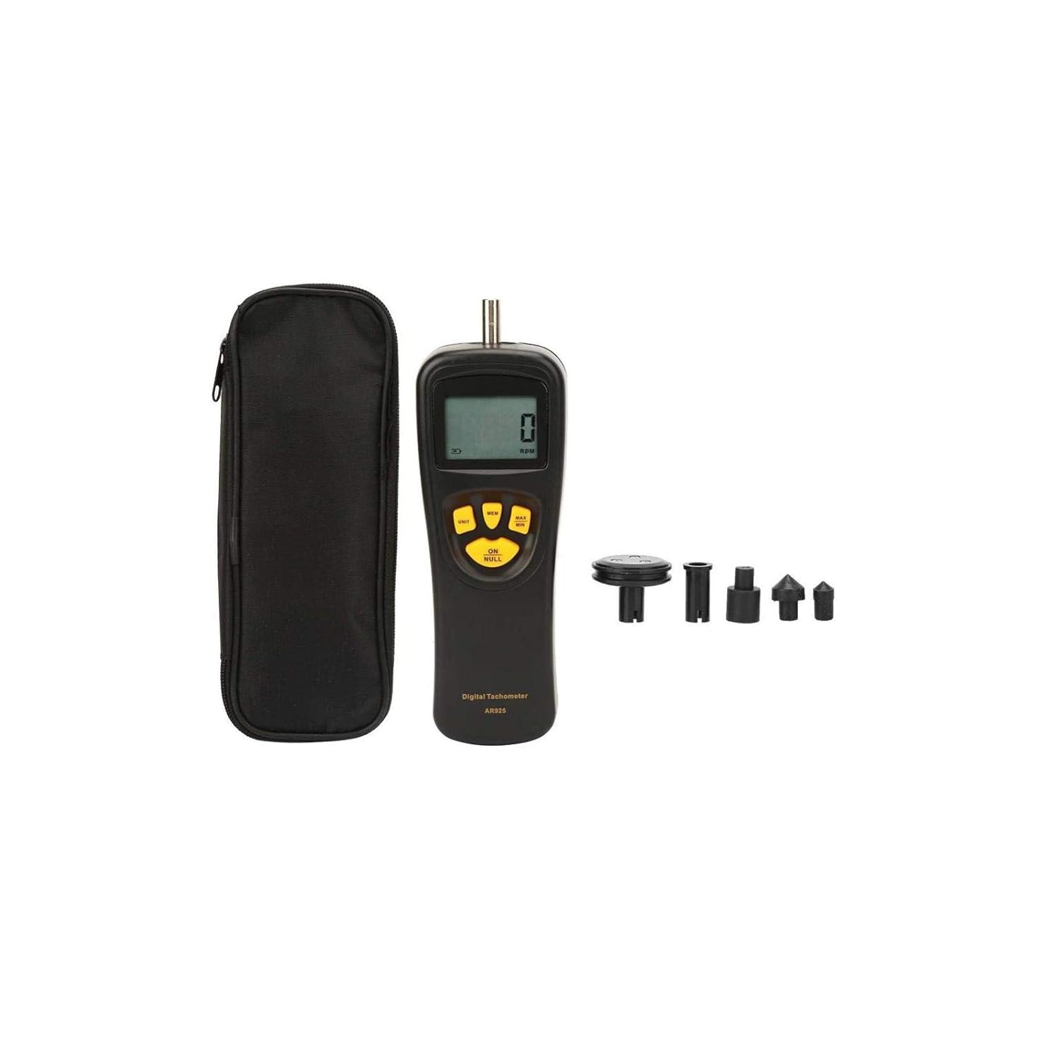Digital Contact Tachometer,LCD Handheld Tachometer 0.5-19999RPM,High Precision Tester Counter with Max/Min/Last Data Backlight Hold Functions