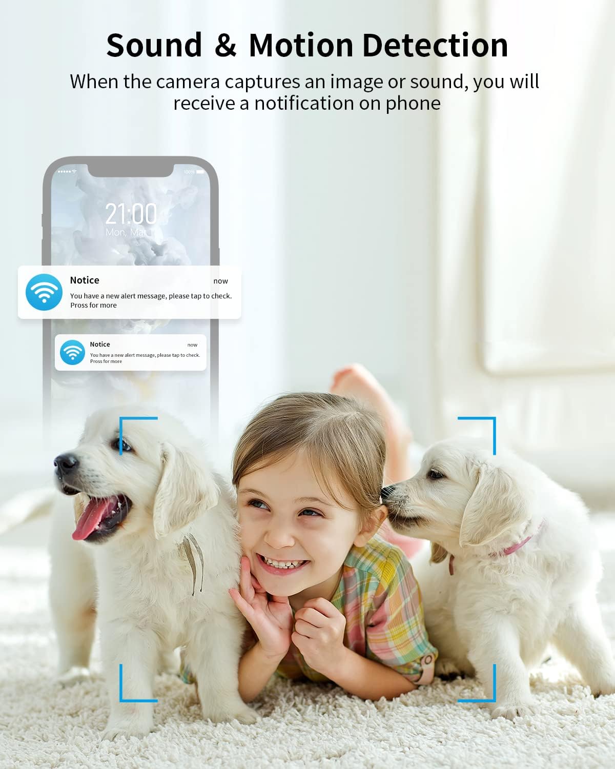 BJS Baby Monitor with Camera and Audio, 1080P Indoor Home Camera with Sound and Motion Detection, Baby/Pet Elder/Nanny, Infrared Night Vision (1 Pack), White (BM-A-1)