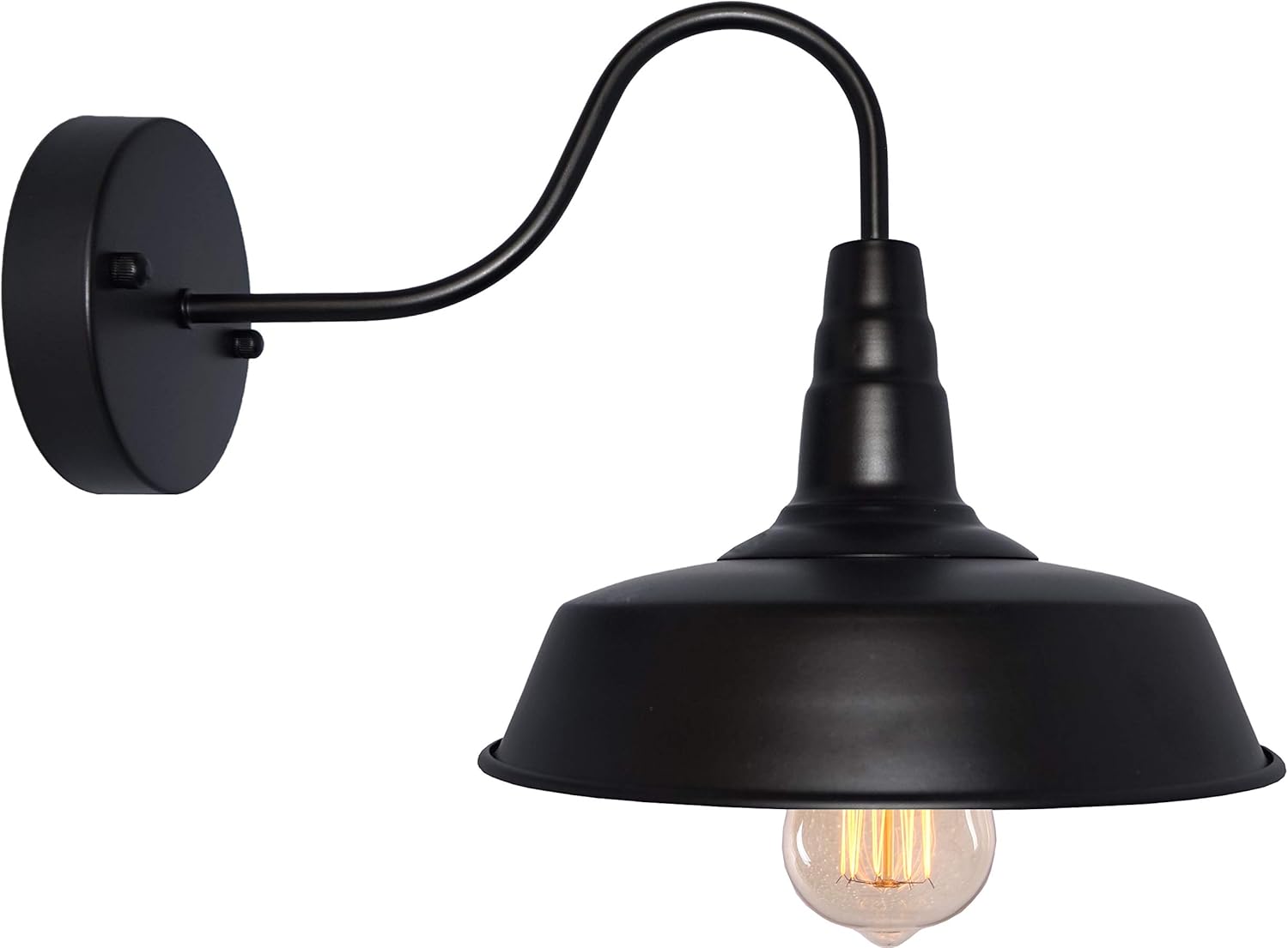 BRIGHTESS #80 Retro Black Wall Sconce Gooseneck Barn Flat Lamp Industrial Vintage Farmhouse Wall Lamp Outside Led Lamp Fixtures Hardwired