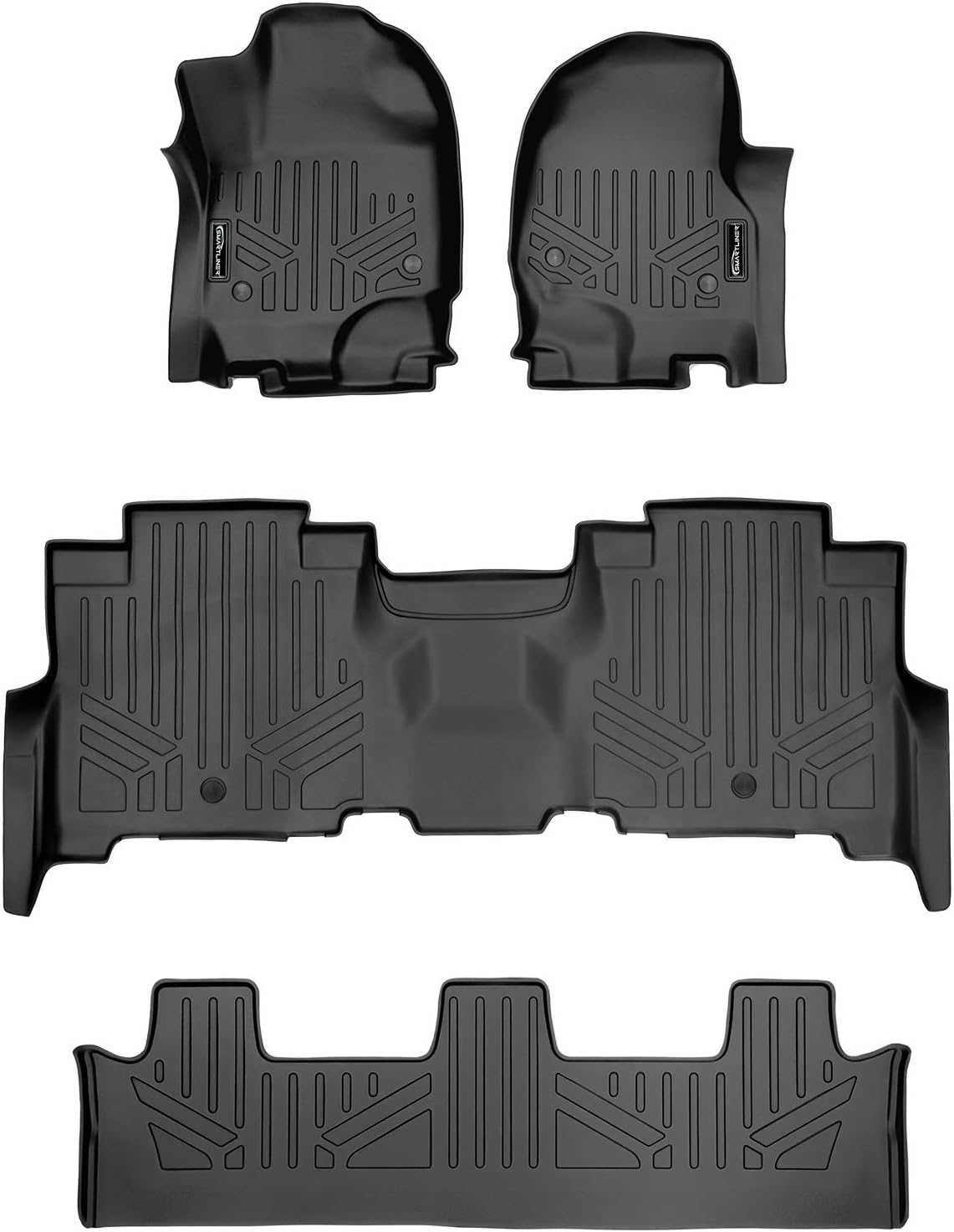 MAXLINER Floor Mats 3 Row Liner Set Black Compatible with 2018-2022 Expedition / Navigator with 2nd Row Bench Seat (Incl. Max and L)