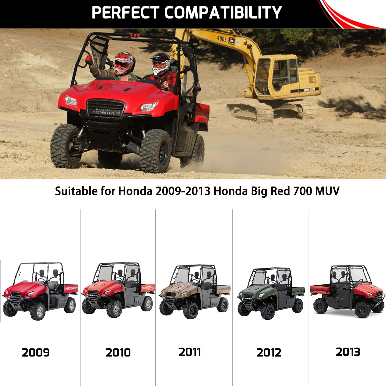 Ceramic Brake Pad Kit for Honda Big Red 700 2009-2013 Replace Part for 06451-HL1-A01 06452-HL1-A01