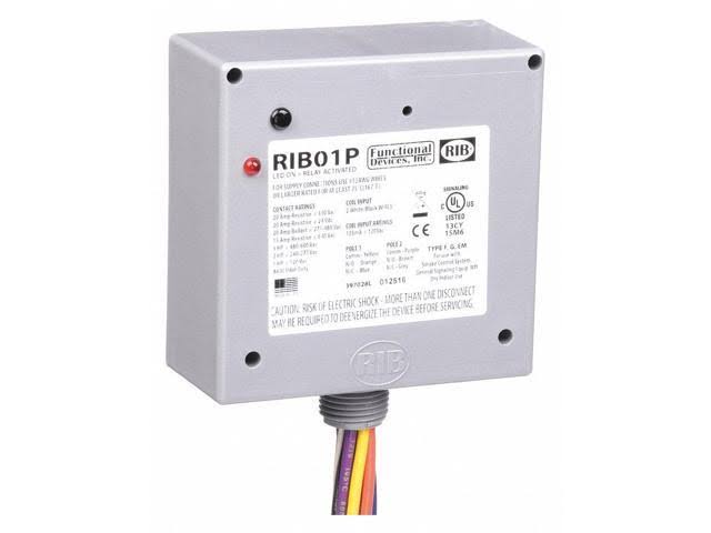 Functional Devices Inc / Rib RIB01P Enclosed Pre-Wired Relay,20A@300VAC,DPDT
