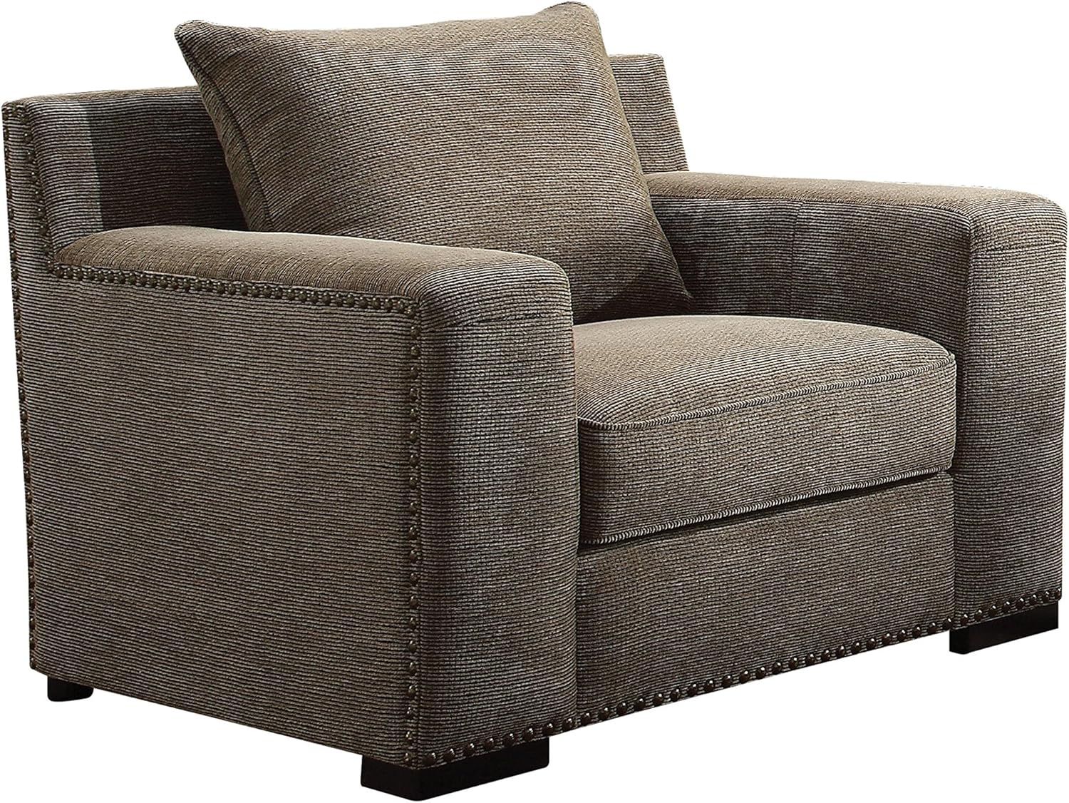 ACME Furniture storage ottoman, Gray Chenille