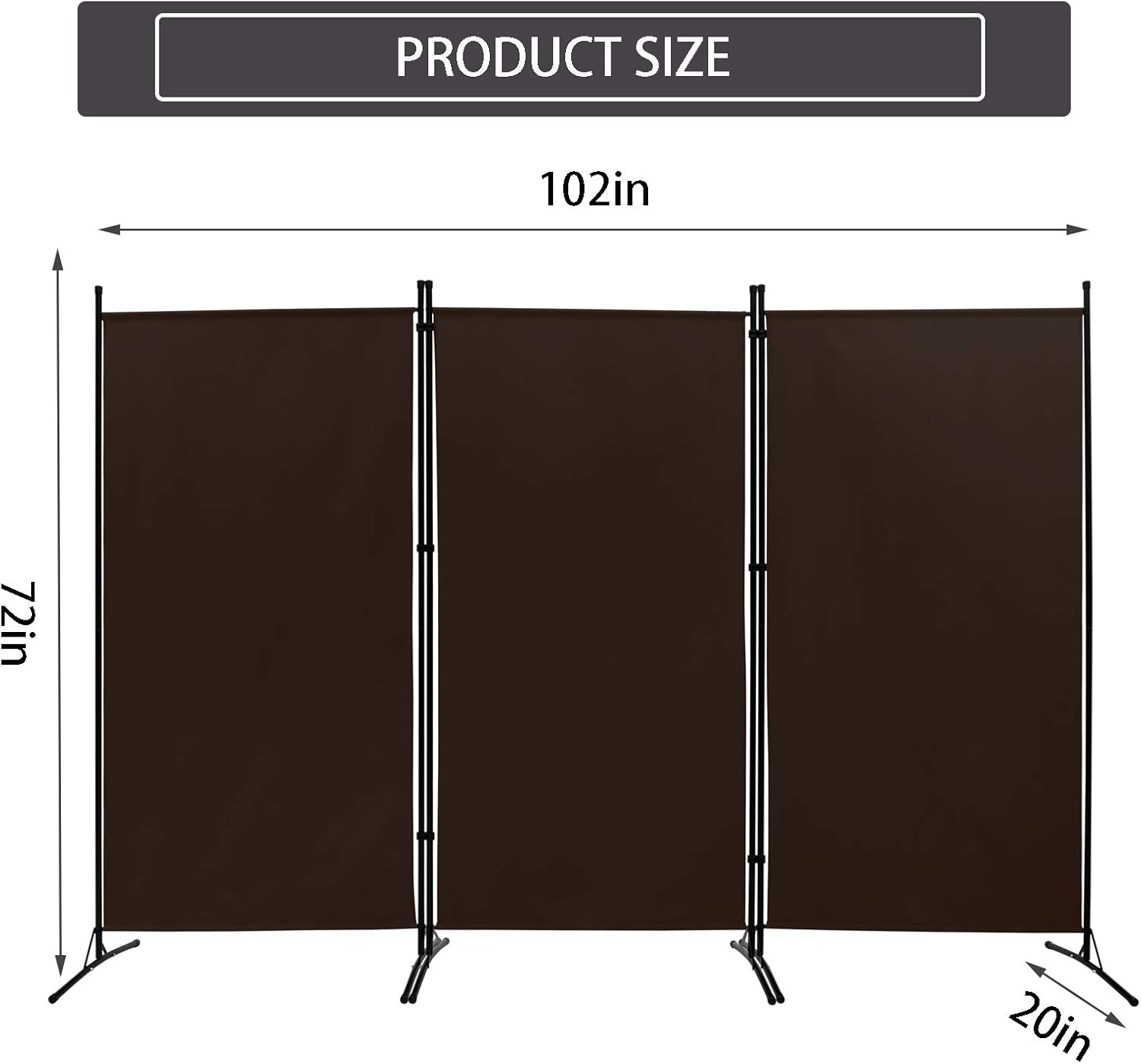 ACTREY Outdoor/Indoor Room Divider (3-Panel), Folding Partition Privacy Screen for Office, School,Studio, Conference,Classroom, Dorm Room, Kids Room-102 W X 16