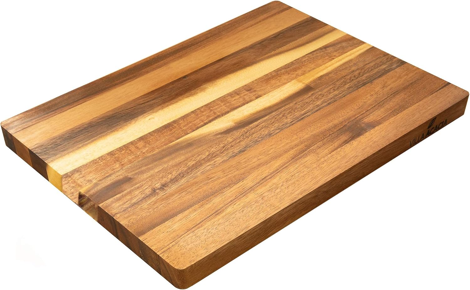 Villa Acacia Large Wood Cutting Board, 17x12 Inch Premium Grade Reversible Hardwood for Kitchens