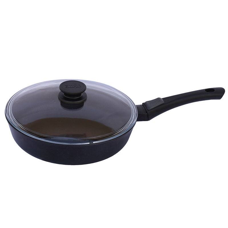 BIOL 10.2-inch Classic Non-Stick Pan w/ Glass Lid u0026 Removable Handle - Black