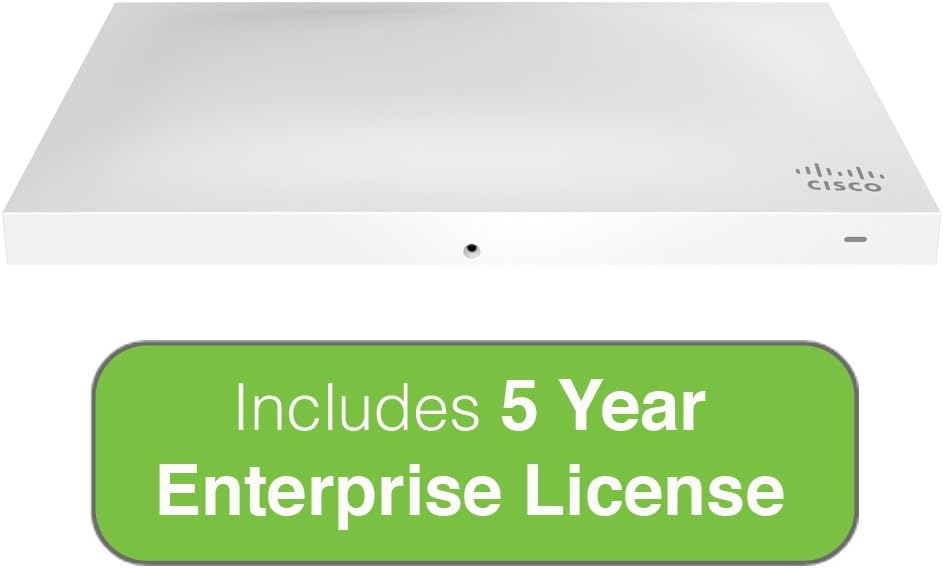 Cisco Meraki MR53 Dual-Band, 4x4:4, 802.11ac Wave 2 High Performance Wireless Access Point with 5 Years Enterprise License
