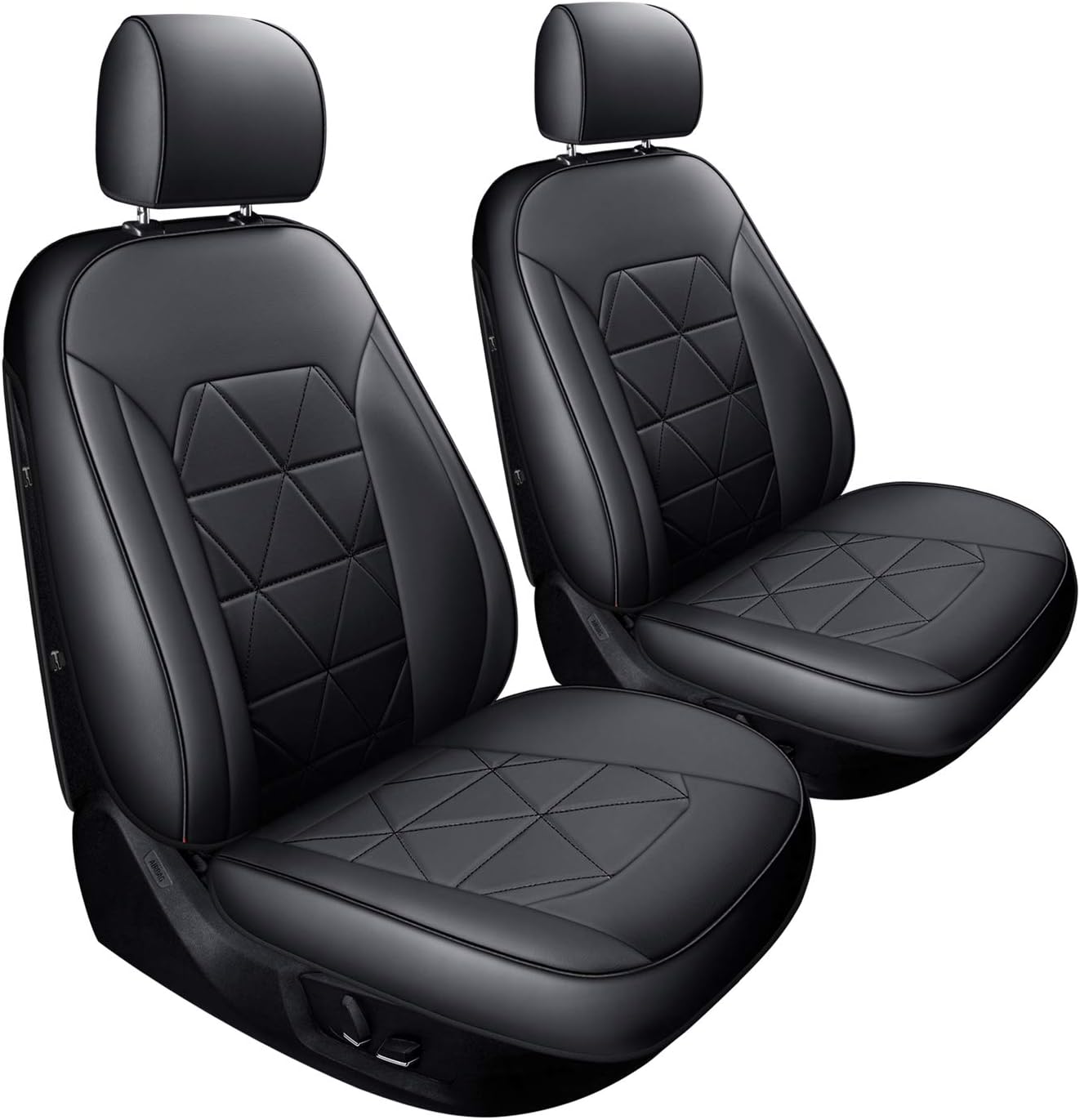 LUCKYMAN CLUB Custom Seat Covers Fit for 2009-2014 F150 Crew Cab with Waterproof Faux Leather (F2-Black&Blue)