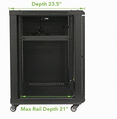 NavePoint 15U Wall Mount Audio Video A/V Rack Cabinet Glass Door Lock Casters and Shelves