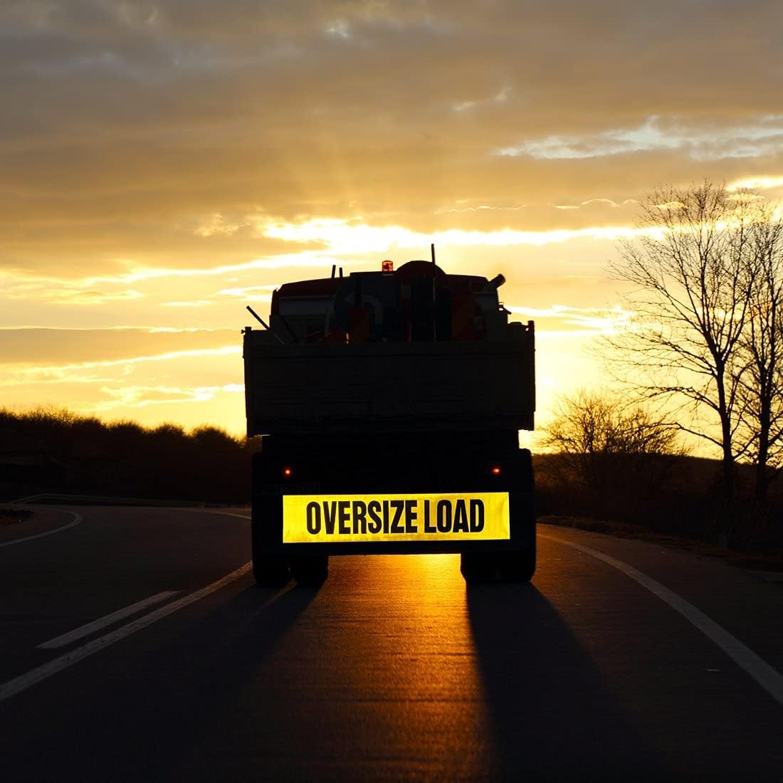 VULCAN Oversize Load Banner with Heavy Duty Stretch Cords and Metal Hooks, 2 Pack - Reflective - 18 Inch x 84 Inch