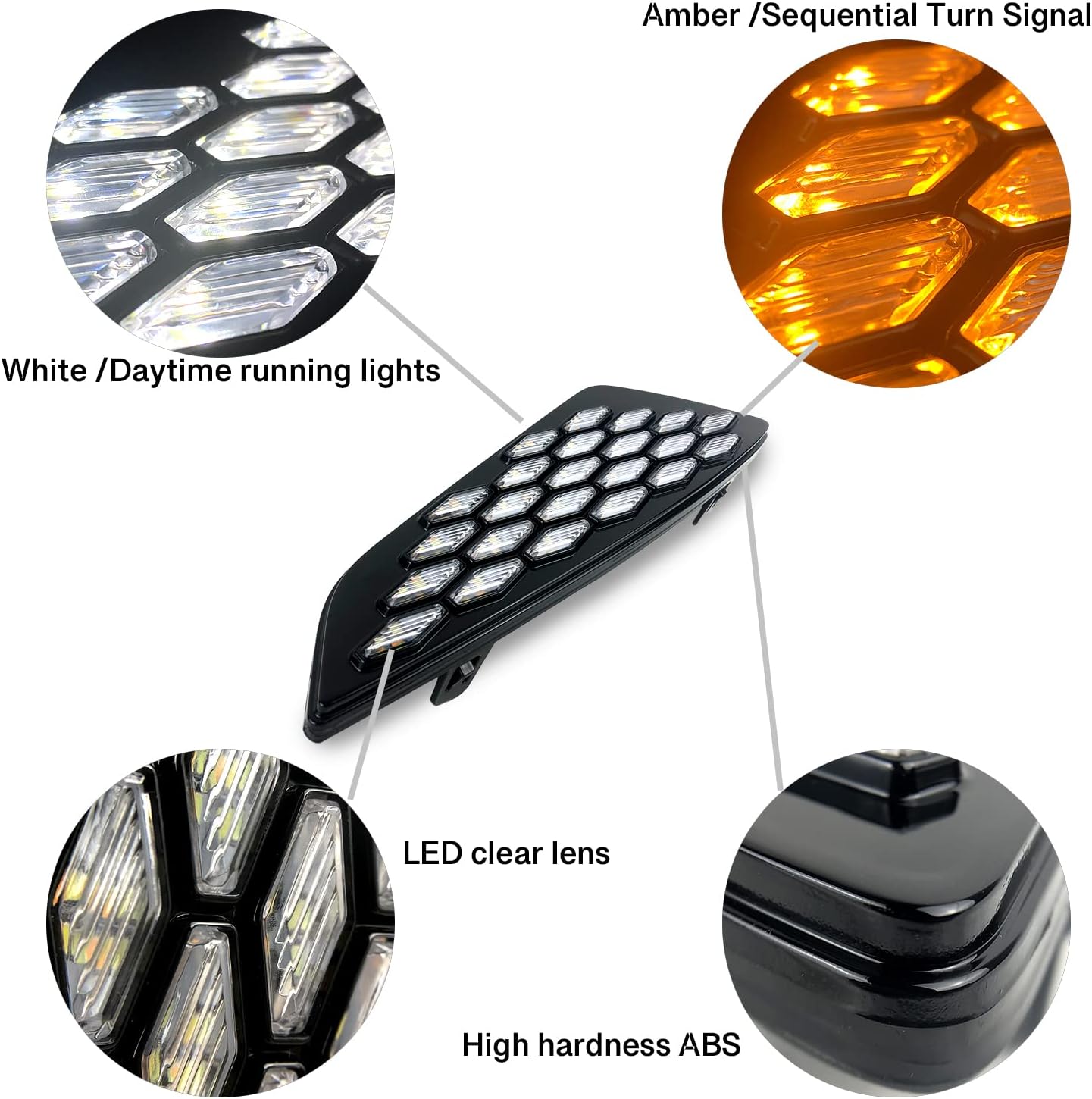 LED DRL for Toyota Sienna XSE 2021-up with White /Blue Daytime Running Light Fog lights + Amber Dynamic Sequential Turn Signal Accessories