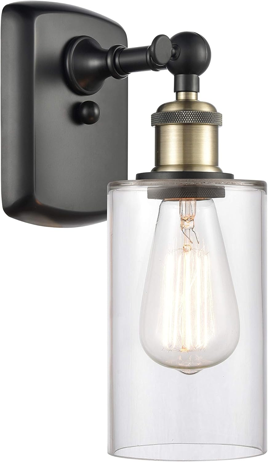 Innovations 516-1W-BAB-G802 Transitional One Light Wall Sconce from Ballston Collection in Two-Tone Finish, Black Antique Brass