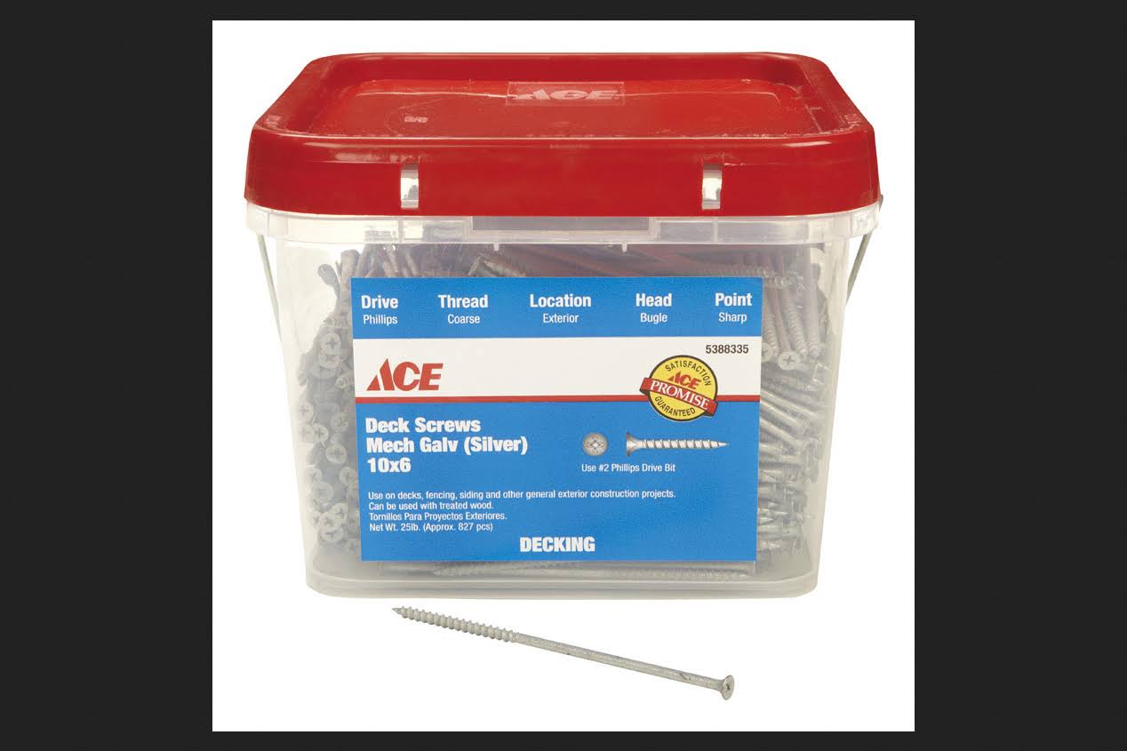 Ace Bugle Coarse Deck Screws NO. 10 x 6 in. L Galvanized 25 lb. Bucket