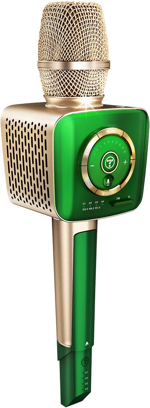 TOSING G6 Wireless Karaoke Microphone for Adults,10W LCD DIY Bluetooth Mic/Music Vol+/- EOV TWS Speakers with Echo/Treble/Bass Karaoke Machine for Christmas/Birthday/Home Car/Android/Pc/Tvs(White)