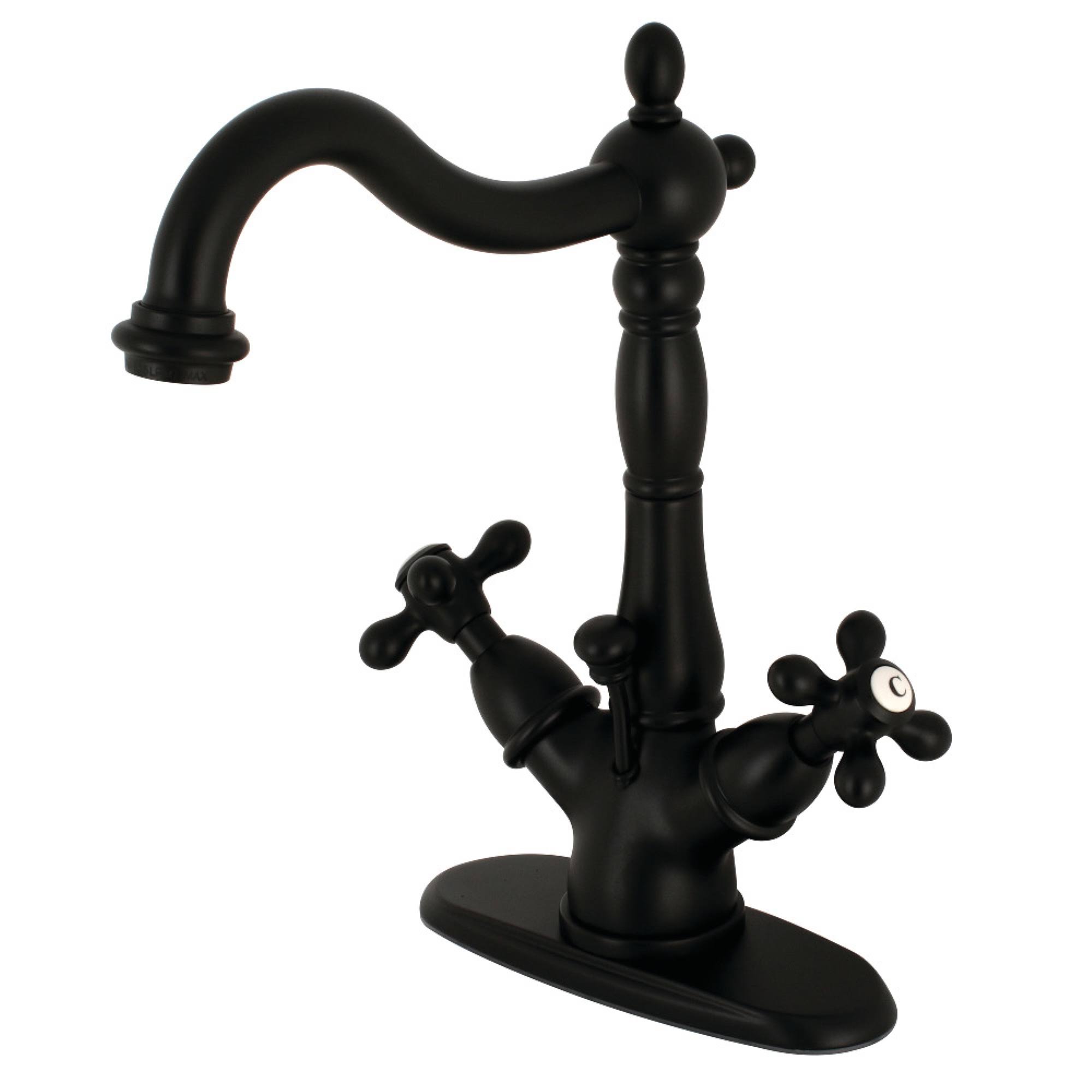 Kingston Brass KS1430AX 4 in. Centerset Bathroom Faucet, Matte Black