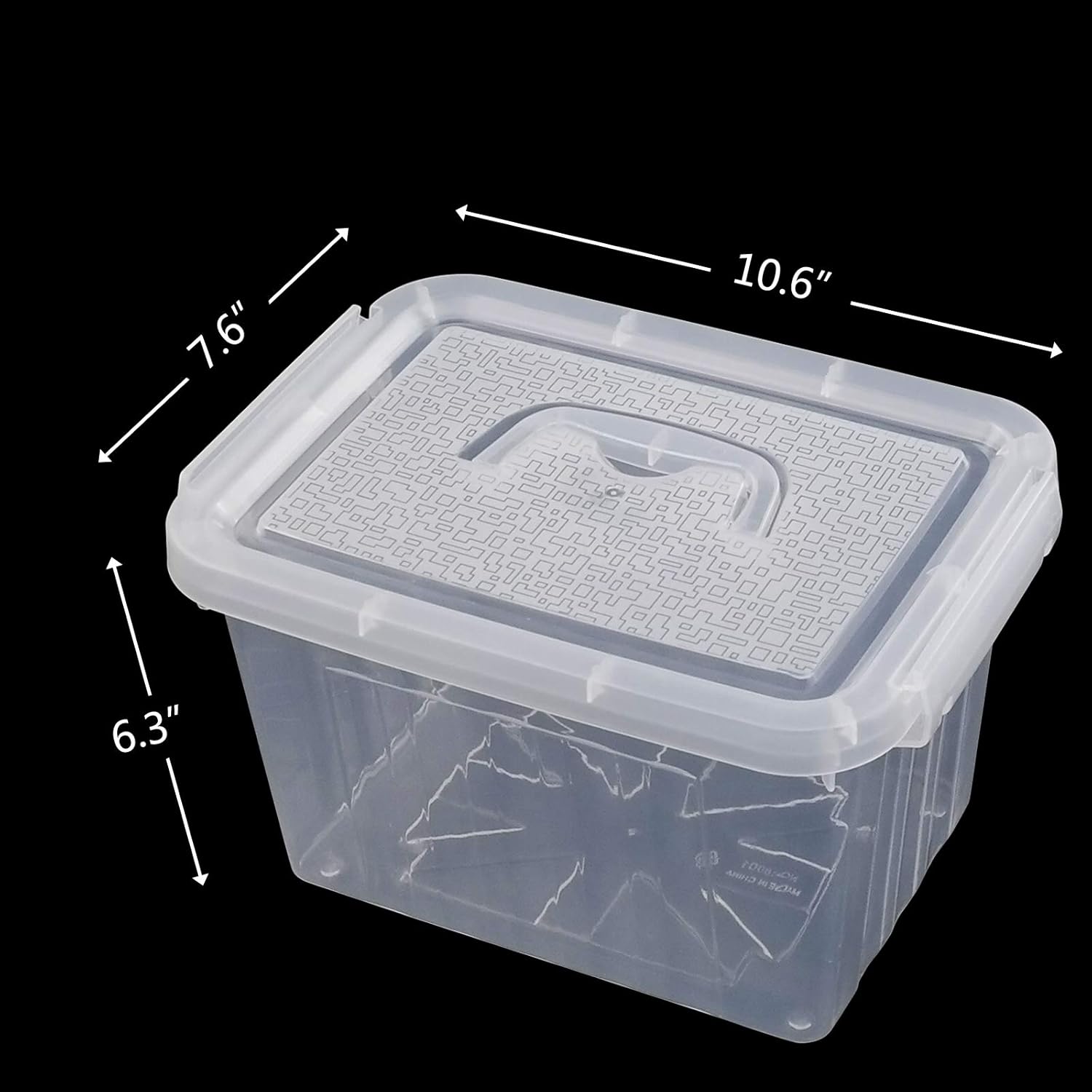 Vcansay 6 L Clear Small Plastic Storage Box, Latch Storage Bins, 6 Packs