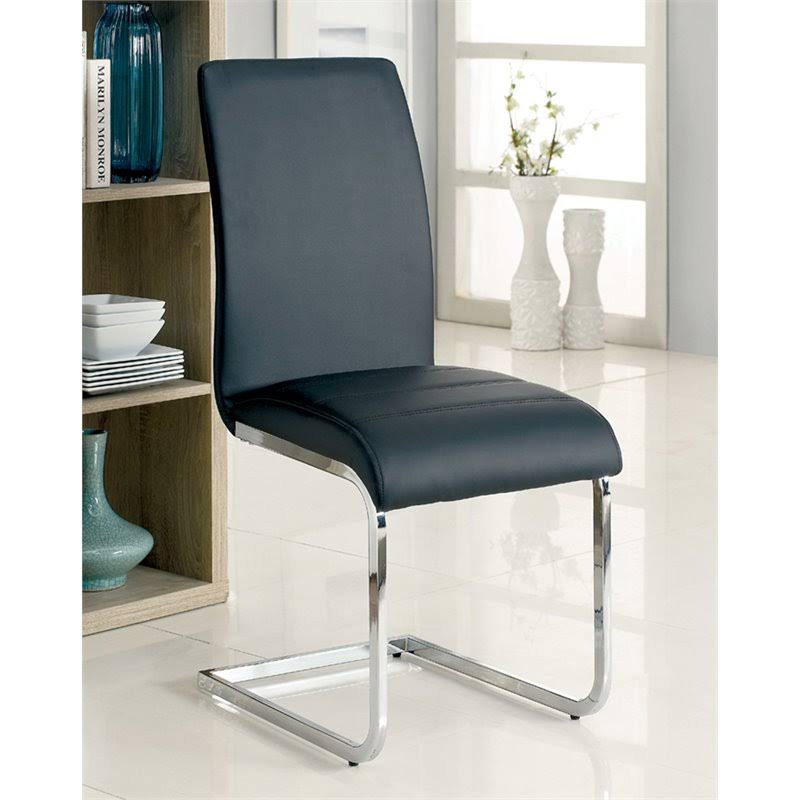 Furniture of America Debonaze Dining Side Chair in Black (Set of 2)