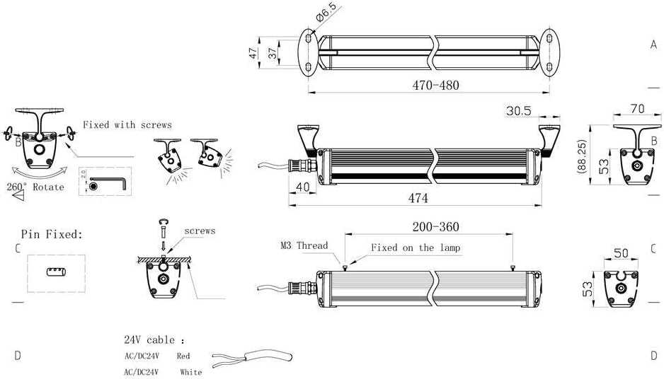 Industrial/Machine LED Tube Light，10w 24V IP68 Explosion Proof LED Light/CNC Machine Interner Lighting &hellip; (10)