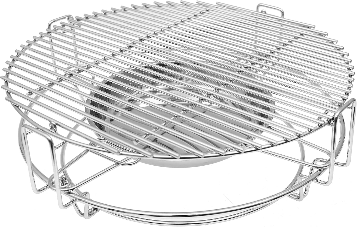 EasiBBQ 18-inch Round Stainless Steel Cooking System Multi-Level Flexible Cooking Racks for Large Big Green Egg, Kamado Joe Classic, Vision Ceramic Grills