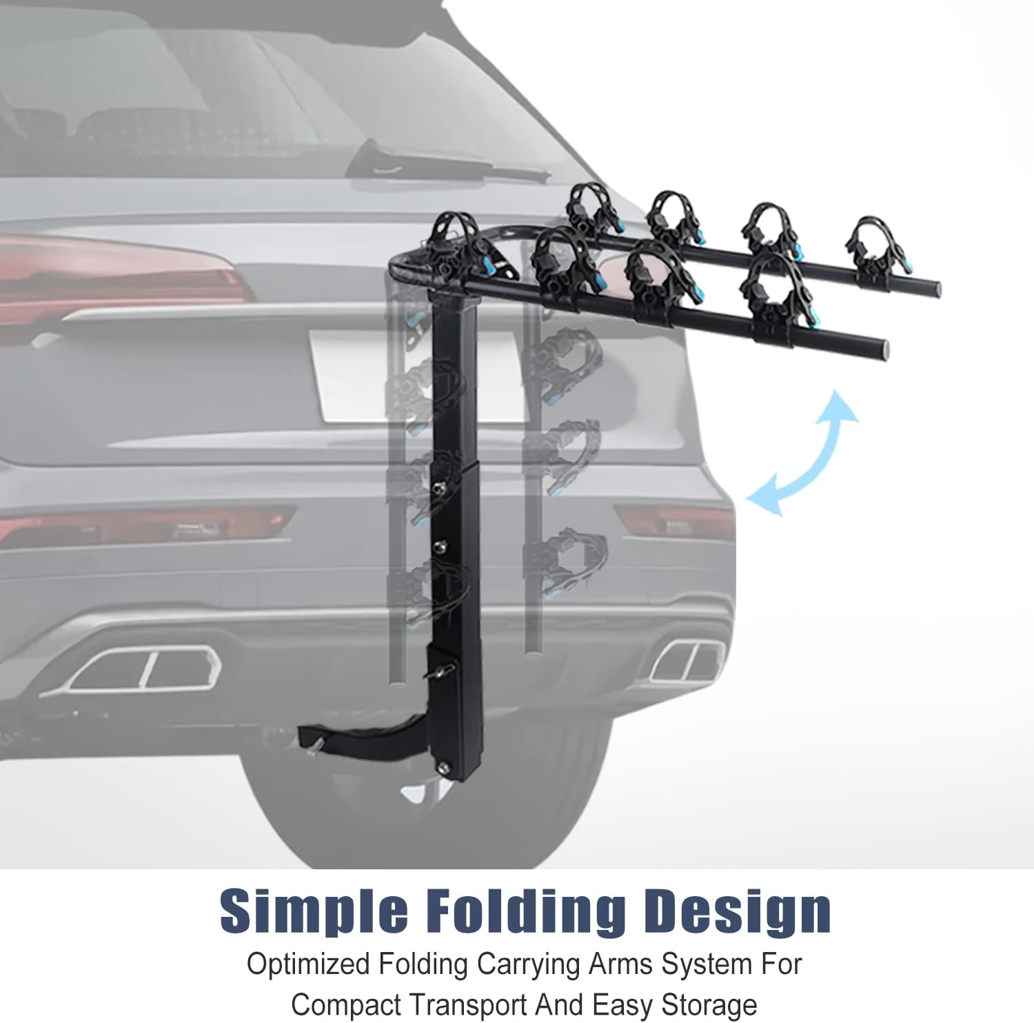 Rycom 4 Bikes Mount Hitch Rack Bicycle Carrier Rack for Cars, Trunks, SUV, Sedans, Minivans