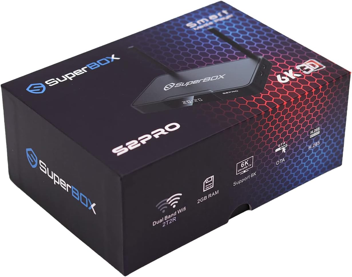 2022 Newest SuperBox S2 Pro, with Backlit Mini Keyboard & 8K HDMI Cable (2GB RAM + 16GB ROM)