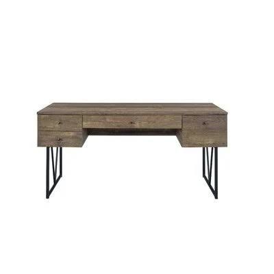 Fallon Reversible Desk Color: Rustic Oak/Black