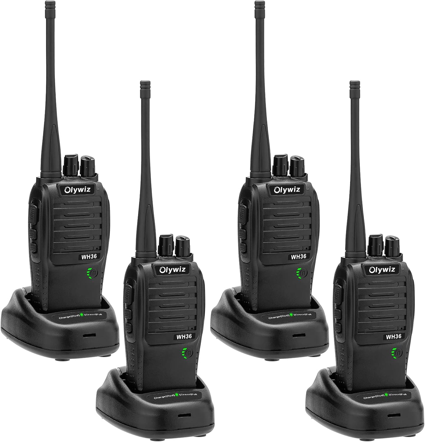 Olywiz Walkie Talkies Long Range Rechargeable Handheld FM Transceiver 5W 9 Miles Range 16CH with CTCSS/DCS TOT Function 2 Way Radio for Survival Camping Driving School Security 4 Pack