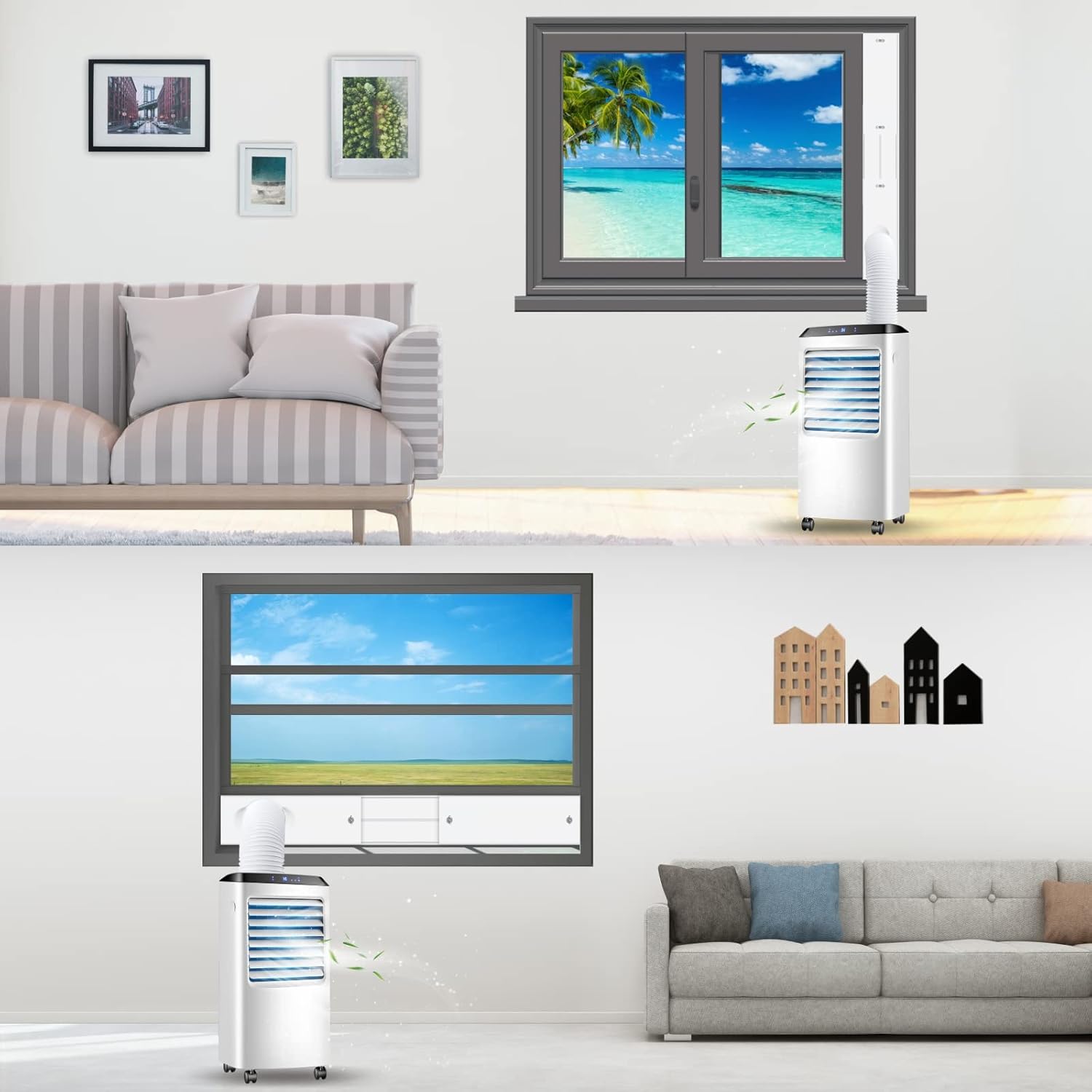 Lafinynp Portable Air Conditioner Window Kit with 5.1