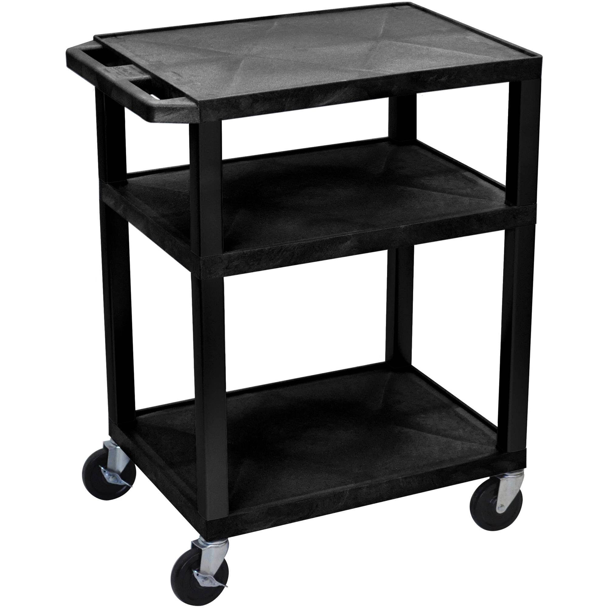 Luxor WT34 Tuffy Black 3 Shelf AV Cart