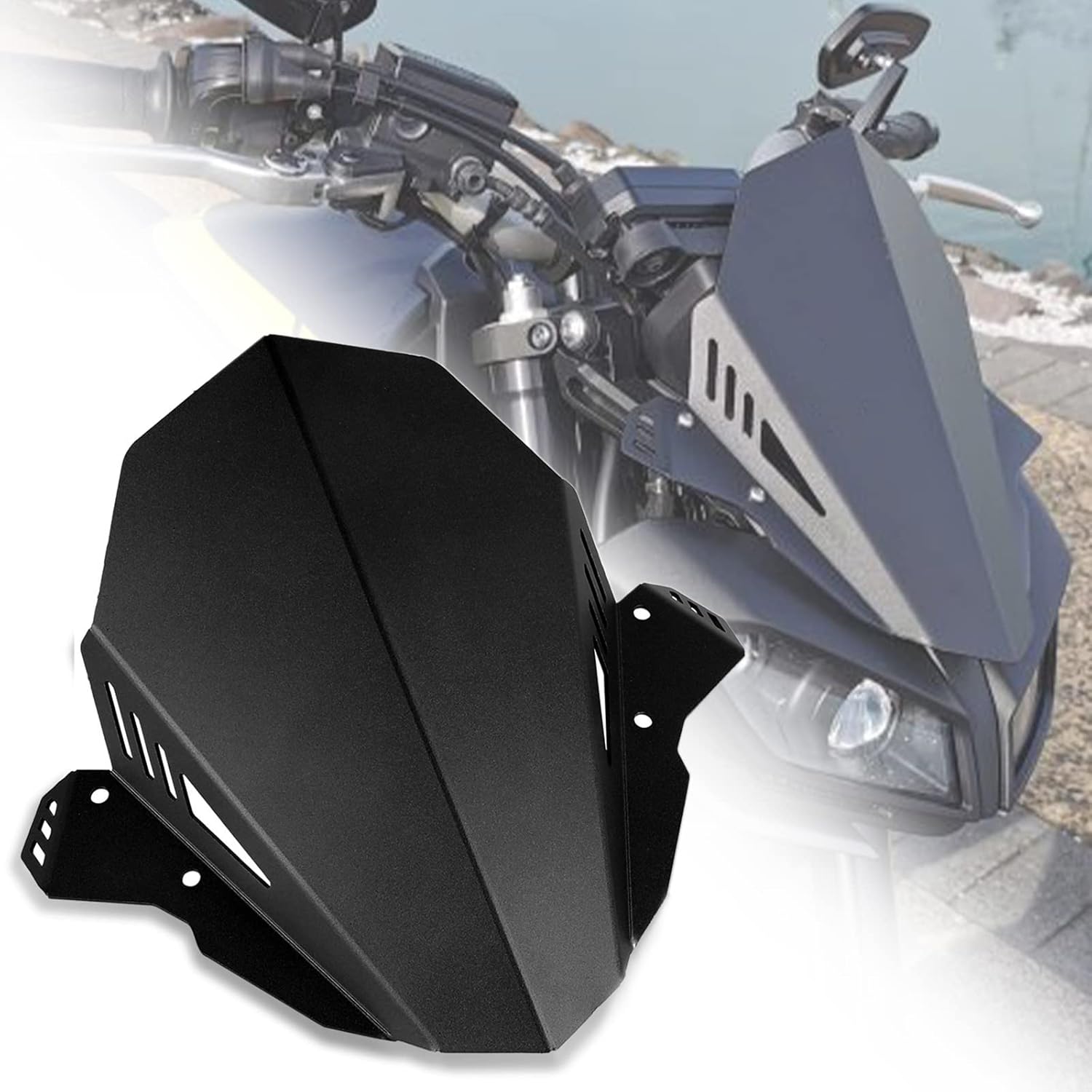 LQMY Motorcycle Accessories Motorcycle Aluminum Windshield FOR MT-09 FZ-09 MT 09 FZ 09 MT09 FZ09 2017-2020 Black