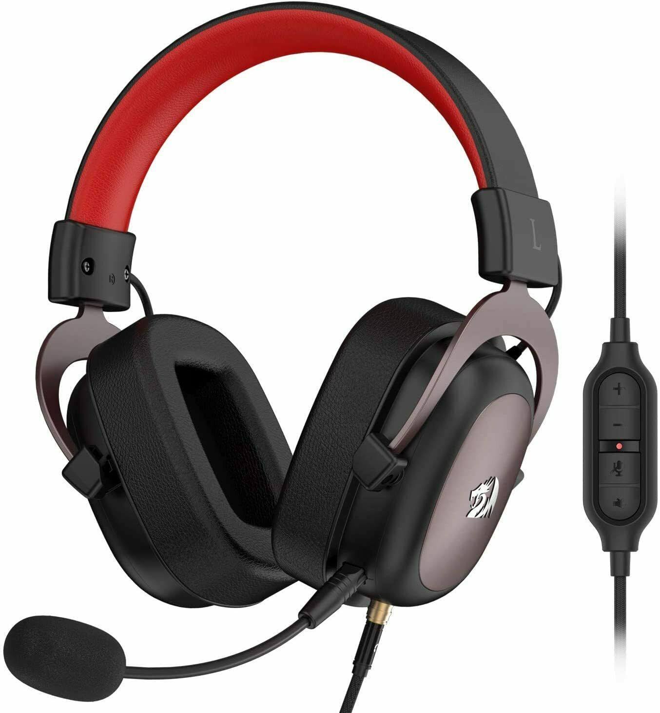 Redragon H510 Zeus Wired Gaming Headset - 7.1 Surround Sound - Memory Foam Ear Pads - 53mm Drivers - Detachable Microphone - Mul