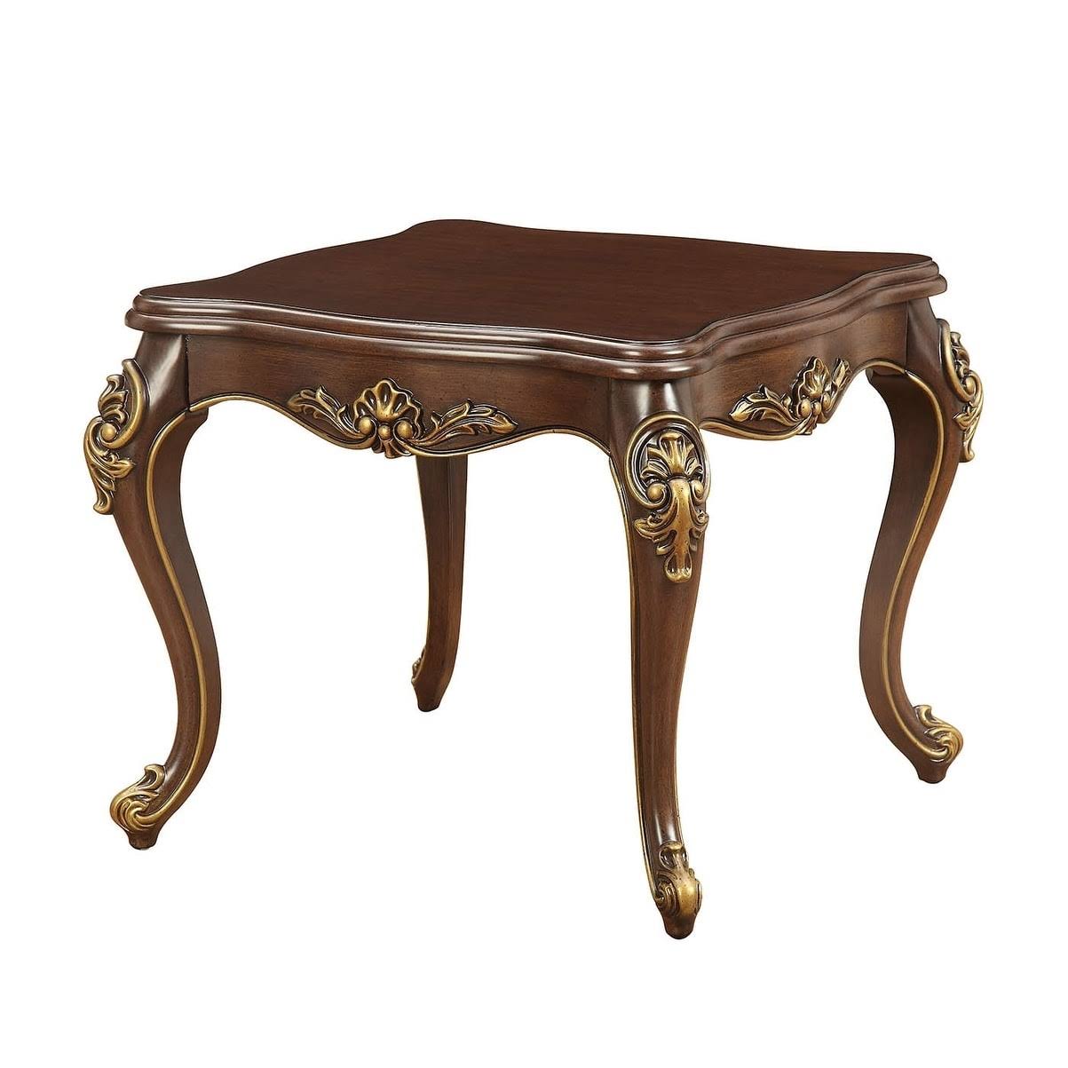 Acme Ameena End Table, Espresso (Gold Brush) 80845