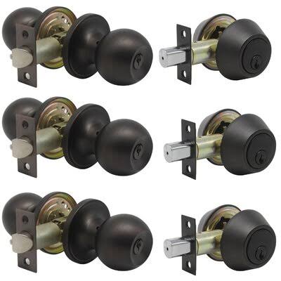 Probrico DL607ET-101ORB-Combo-3Pack Complete Entry Knob Set with Single Cylinder Deadbolt