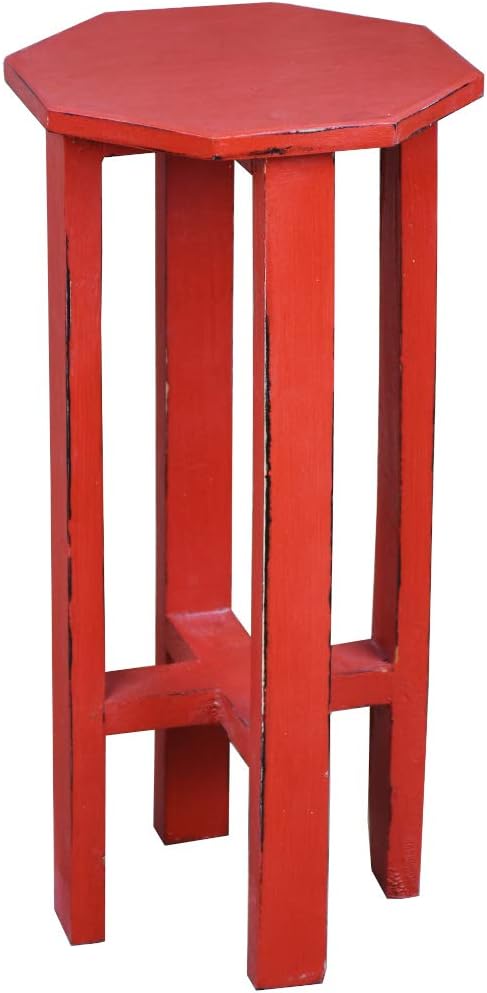 Sunset Trading Shabby Chic Cottage Side Table, Small Solid Wood, Distressed Red Pack of 2