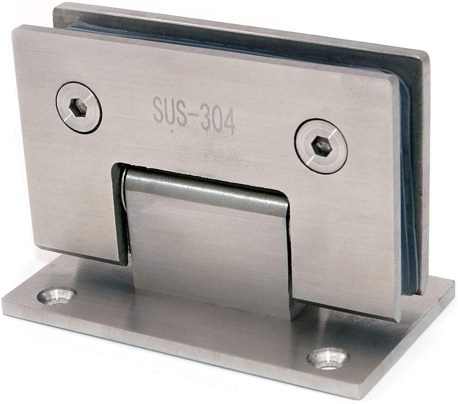 Set of 2 NUZAMAS Frameless Glass Door Hinges, Brackets to Wall, Shower Door Hinge Wall Mounted Suitable 8-12mm Glass Panel, 80-100cm Door, 90 Degree Close and Open