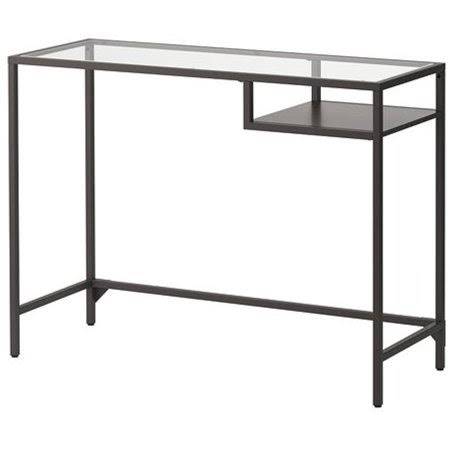 IKEA VITTSJ&Ouml;, Laptop Table, black-brown, Glass 34210.8511.126
