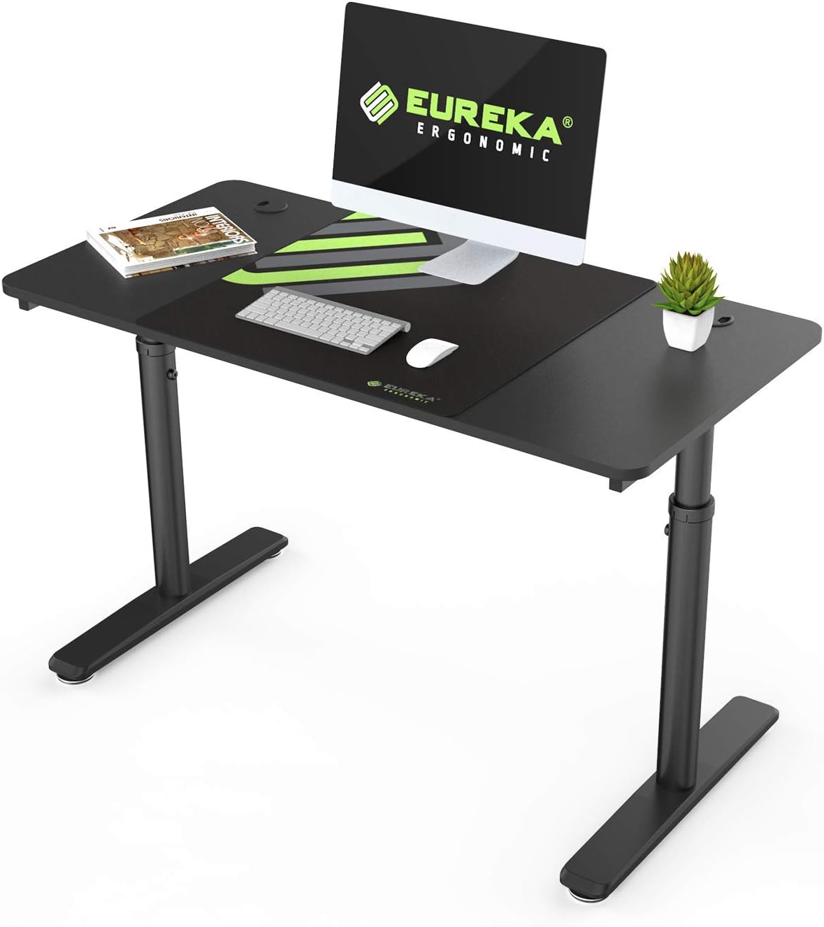 Eureka Ergonomic 47x23 Inch Computer Desk, Height Adjutable Office Desk with Free Mouse Pad, Computer Workstation for Gaming/Working,Heavy Duty, Spacious