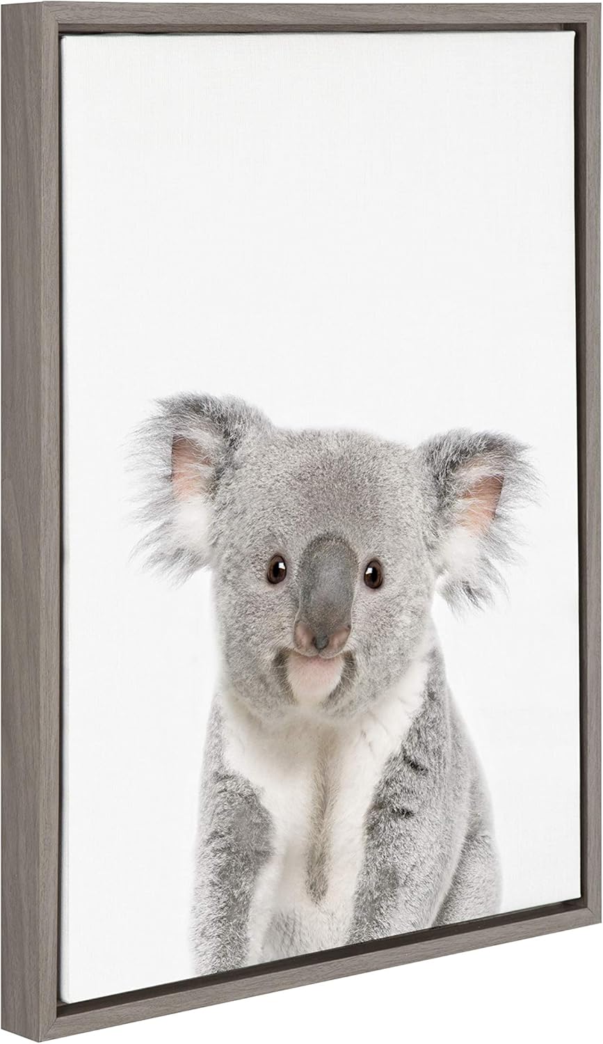 Kate and Laurel Sylvie Framed Canvas, 18x24, Gray Pack of 2