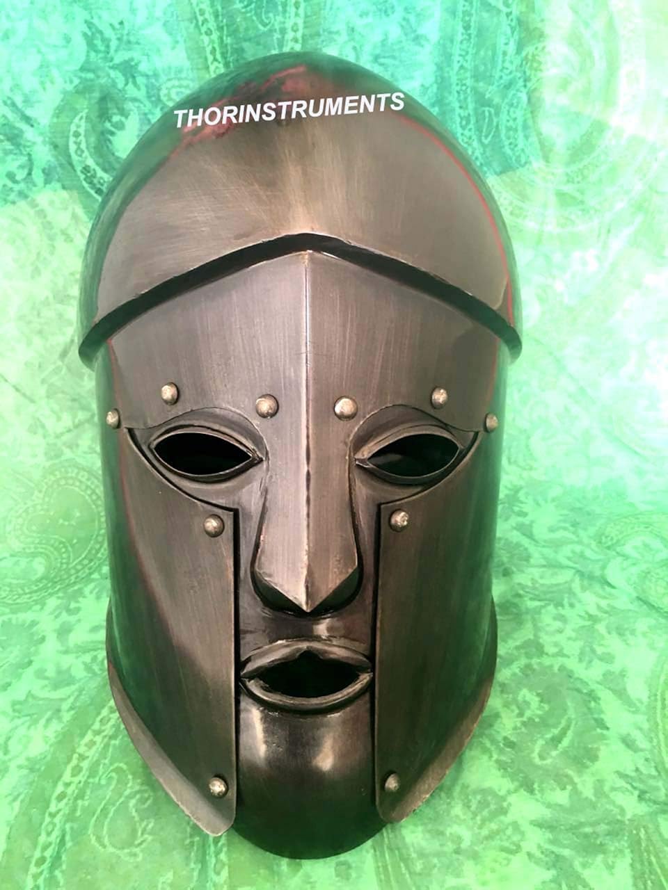 Armour Medieval Spartan Corinthian Full Face Helmet Halloween Item